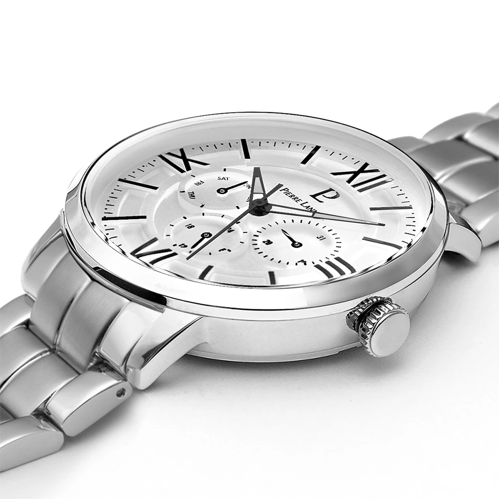 Montre Homme BEAUCOUR Cadran Blanc Bracelet Acier Argenté 6 Montre Homme BEAUCOUR Cadran Blanc Bracelet Acier Argenté – Image 4