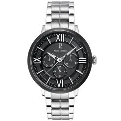 Montre Homme BEAUCOUR Cadran Noir Bracelet Acier Argenté