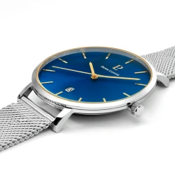 Montre Homme ECHO Cadran Bleu Bracelet Acier Milanais Argenté -Pierre Lannier Magasin De Vente 258L168 4 1000x1000 crop