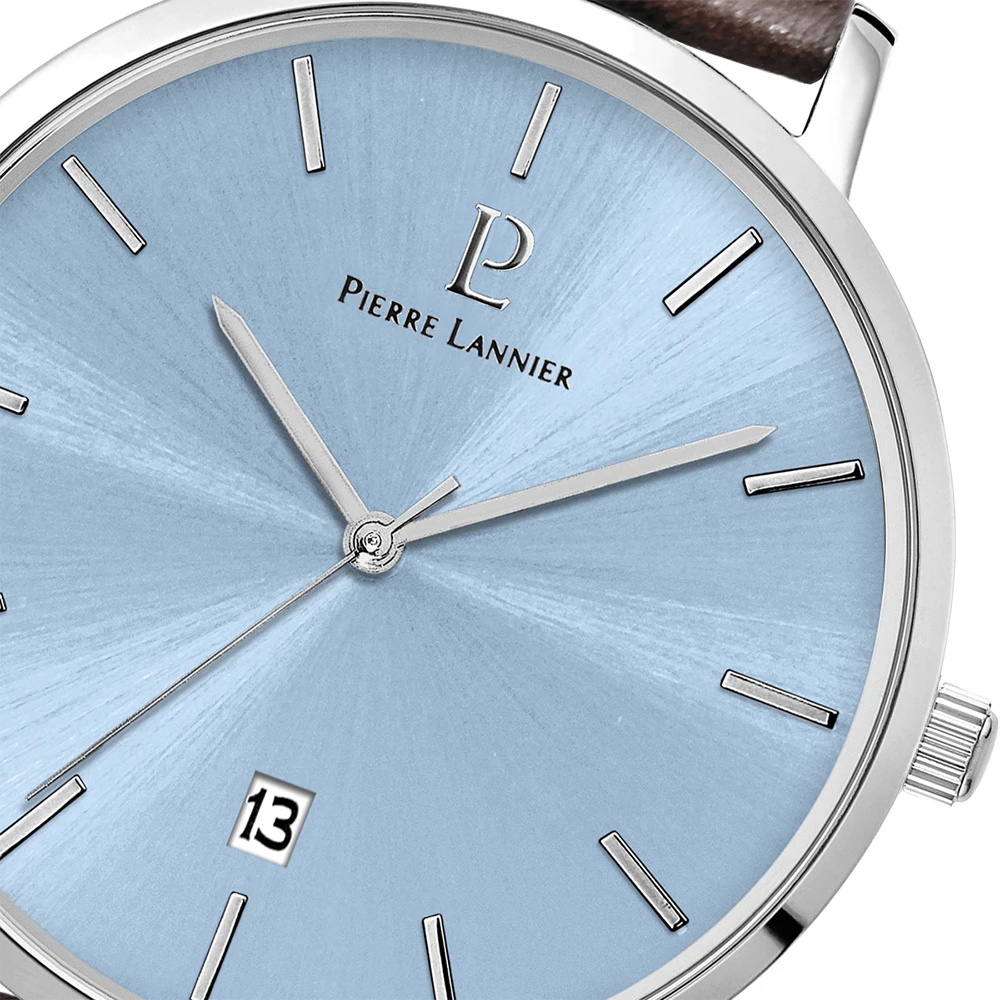 Montre Homme ECHO Cadran Bleu Bracelet Cuir Brun 7 Montre Homme ECHO Cadran Bleu Bracelet Cuir Brun – Image 5