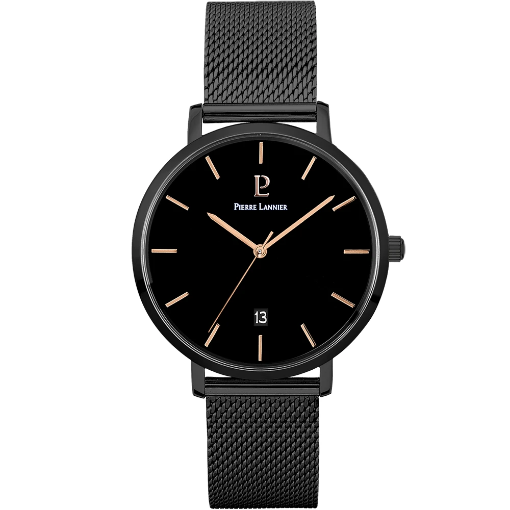 Montre Homme ECHO Cadran Noir Bracelet Acier Milanais Noir 3 Montre Homme ECHO Cadran Noir Bracelet Acier Milanais Noir
