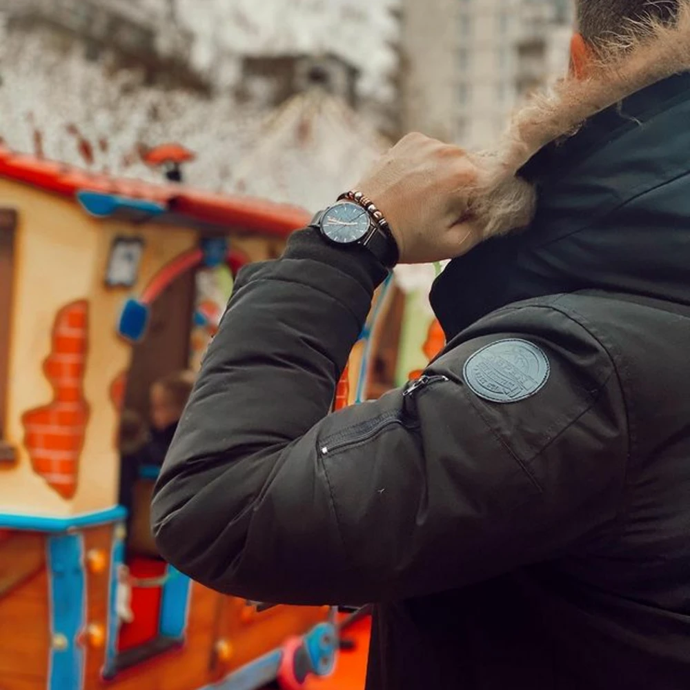 Montre Homme ECHO Cadran Noir Bracelet Acier Milanais Noir 4 Montre Homme ECHO Cadran Noir Bracelet Acier Milanais Noir – Image 2