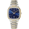 Montre Homme CONTRASTE Cadran Bleu Bracelet Acier Bicolore