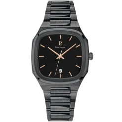 Montre Homme CONTRASTE Cadran Noir Bracelet Acier Noir