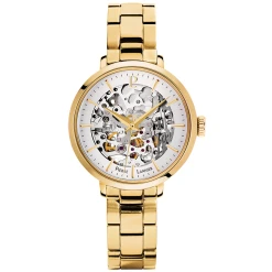 Montre Femme AUTOMATIC Cadran Argenté Bracelet Acier Doré