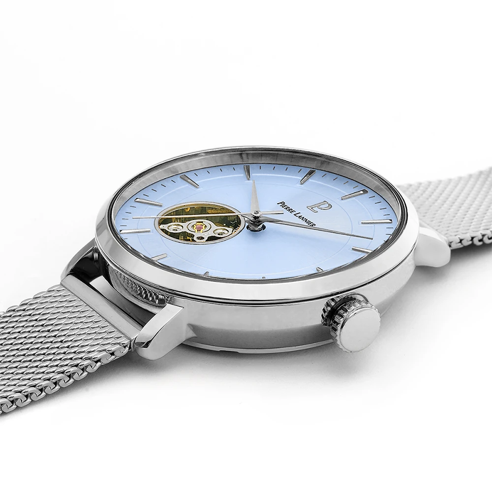 Montre Femme AUTOMATIC Cadran Bleu Bracelet Acier Milanais Argenté 4 Montre Femme AUTOMATIC Cadran Bleu Bracelet Acier Milanais Argenté – Image 2