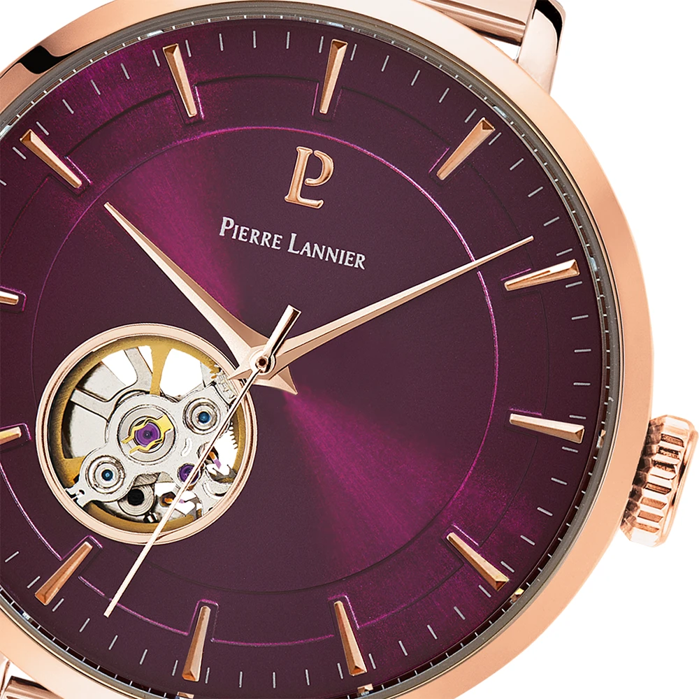 Montre Femme AUTOMATIC Cadran Framboise Bracelet Acier Doré- Rose 6 Montre Femme AUTOMATIC Cadran Framboise Bracelet Acier Doré- Rose – Image 4