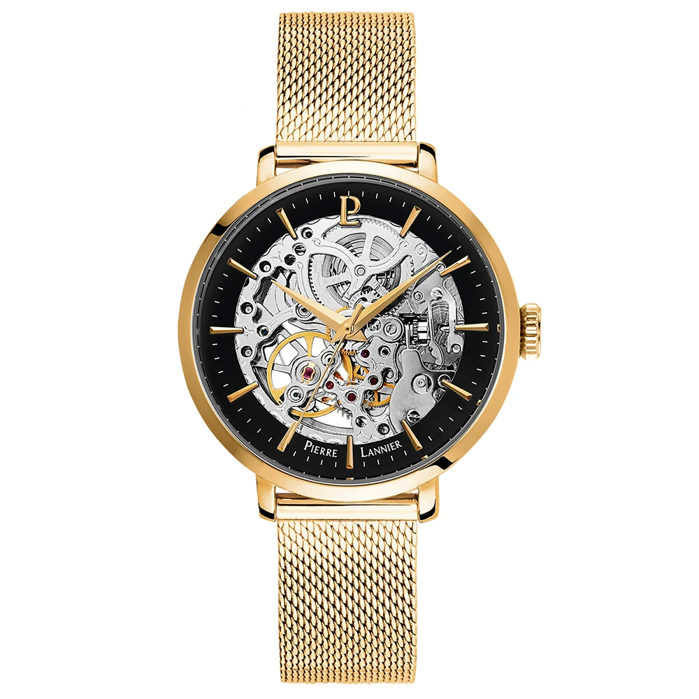 Montre Femme AUTOMATIC Cadran Noir Bracelet Acier Milanais Doré 3 Montre Femme AUTOMATIC Cadran Noir Bracelet Acier Milanais Doré