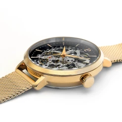 Montre Femme AUTOMATIC Cadran Noir Bracelet Acier Milanais Doré 15 Montre Femme AUTOMATIC Cadran Noir Bracelet Acier Milanais Doré -Pierre Lannier Magasin De Vente 309D538 4 1000x1000 crop