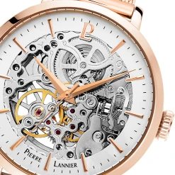 Montre Femme AUTOMATIC Cadran Argenté Bracelet Acier Milanais Doré Rose -Pierre Lannier Magasin De Vente 309D928 6 1000x1000 crop