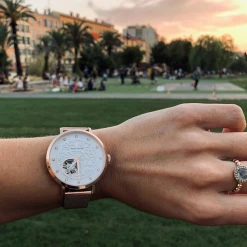 Montre Femme EOLIA Cadran Blanc Bracelet Acier Milanais Doré Rose -Pierre Lannier Magasin De Vente 310F908 2ok 1000x1000 crop