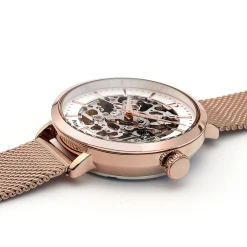 Montre Femme AUTOMATIC Cadran Argenté Bracelet Acier Milanais Doré Rose -Pierre Lannier Magasin De Vente 313B928 4 1000x1000 crop