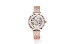 Montre Femme AUTOMATIC Cadran Argenté Bracelet Acier Milanais Doré Rose -Pierre Lannier Magasin De Vente 313B928 0000 812x497 1