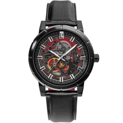 Montre Homme AUTOMATIC Cadran Noir Bracelet Cuir Noir