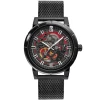 Montre Homme AUTOMATIC Cadran Noir Bracelet Acier Milanais Noir