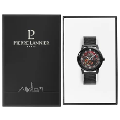 Montre Homme AUTOMATIC Cadran Noir Bracelet Acier Milanais Noir -Pierre Lannier Magasin De Vente 321C438 10 1000x1000 crop