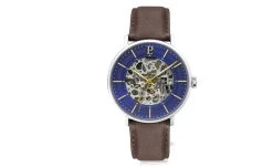 Montre Homme GAIUS Cadran Bleu Bracelet Cuir Brun -Pierre Lannier Magasin De Vente 323C164 ld 0000 812x497 1