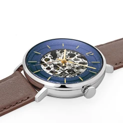 Montre Homme GAIUS Cadran Bleu Bracelet Cuir Brun -Pierre Lannier Magasin De Vente 323C164 4 1000x1000 crop