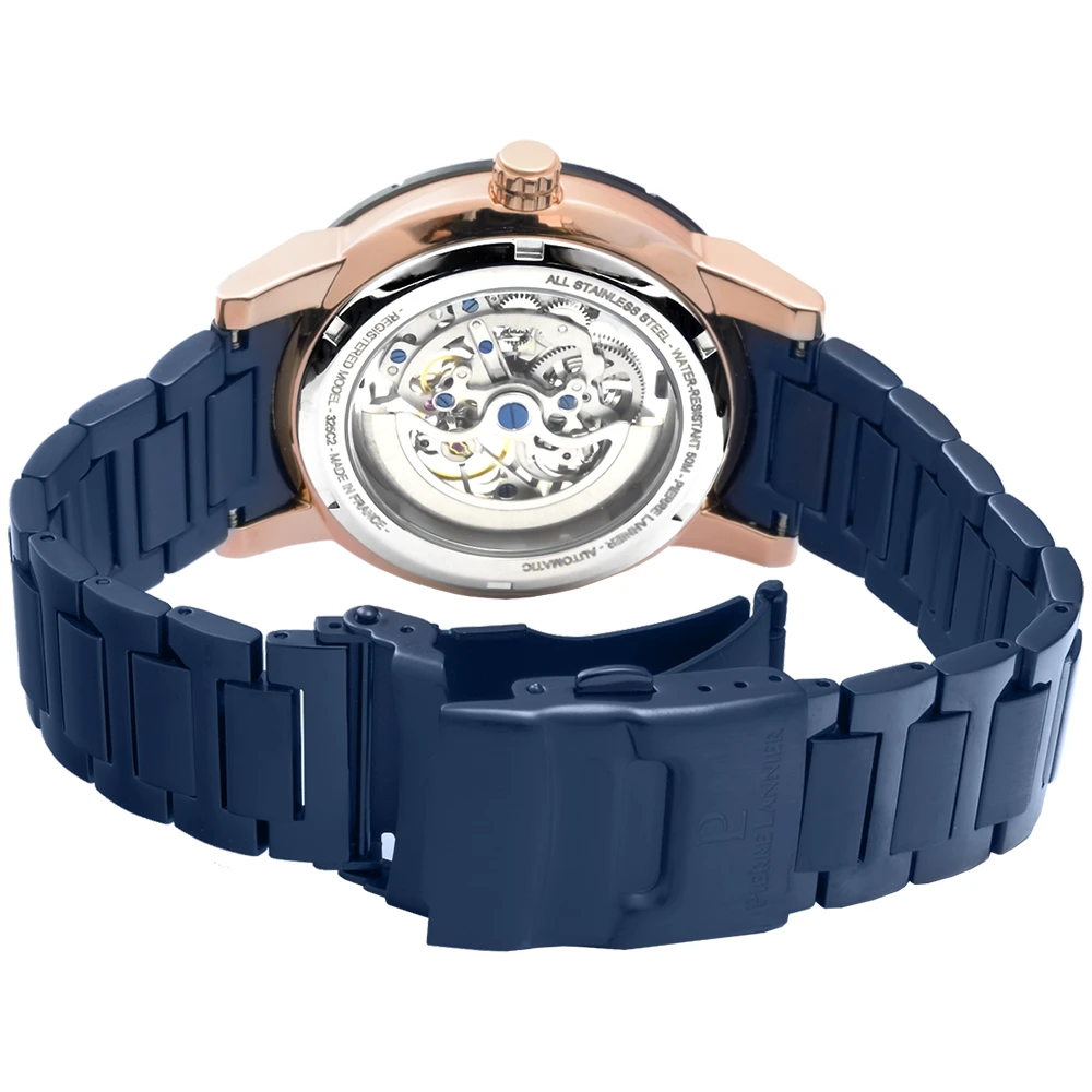 Montre Homme AUTOMATIC Cadran Bleu Bracelet Acier Bleu 7 Montre Homme AUTOMATIC Cadran Bleu Bracelet Acier Bleu – Image 5