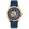 Montre Homme AUTOMATIC Cadran Bleu Bracelet Cuir Bleu