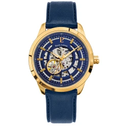 Montre Homme AUTOMATIC Cadran Bleu Bracelet Cuir Bleu