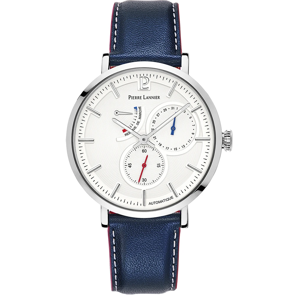 Montre Homme EVIDENCE Cadran Blanc Bracelet Cuir Bleu 3 Montre Homme EVIDENCE Cadran Blanc Bracelet Cuir Bleu
