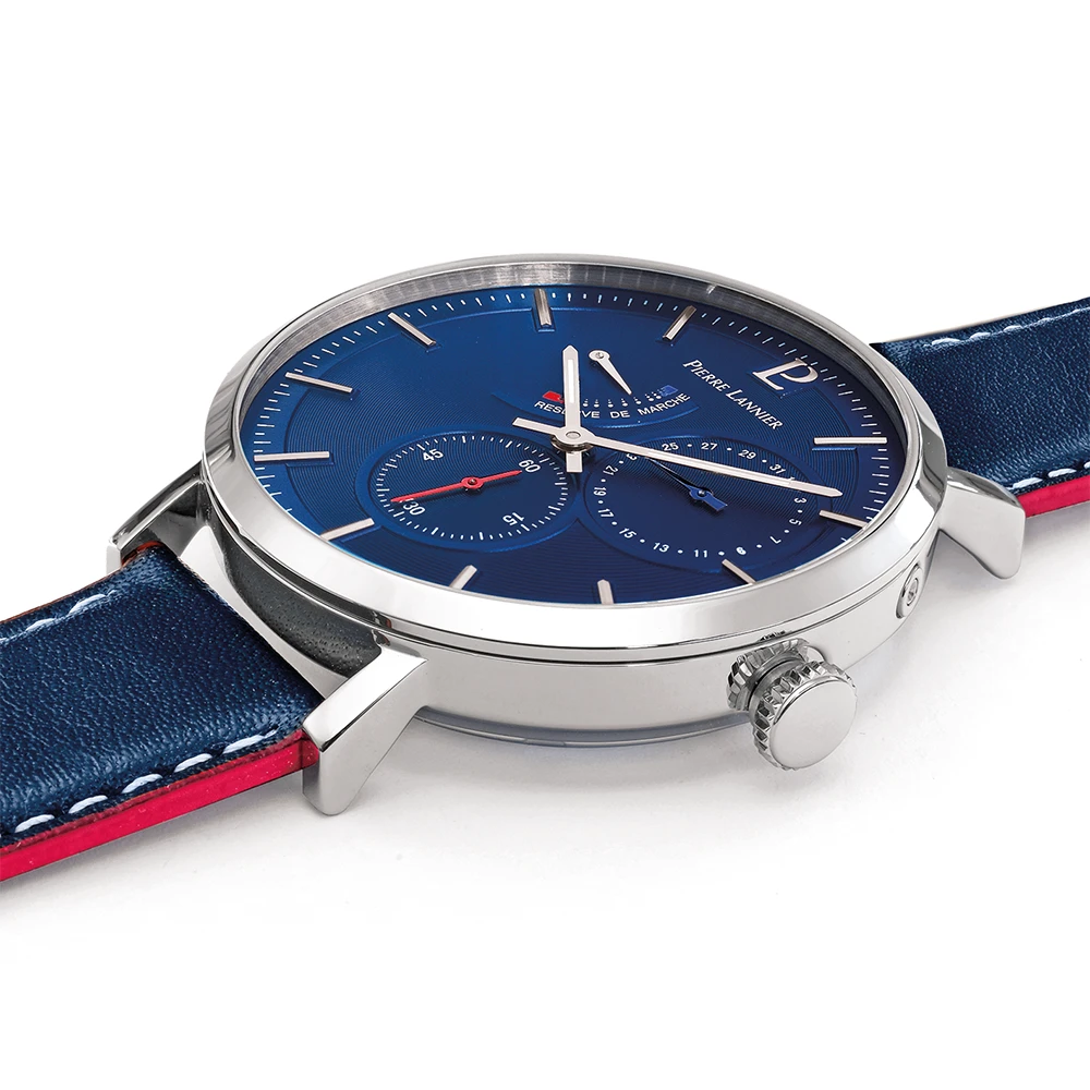 Montre Homme EVIDENCE Cadran Bleu Bracelet Cuir Bleu 6 Montre Homme EVIDENCE Cadran Bleu Bracelet Cuir Bleu – Image 4