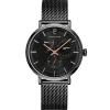 Montre Homme EVIDENCE Cadran Noir Bracelet Acier Milanais Noir