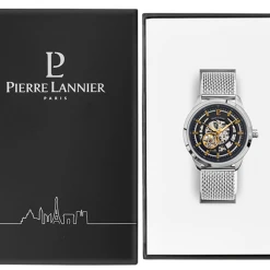 Montre Homme AUTOMATIC Cadran Noir Bracelet Acier Milanais Argenté -Pierre Lannier Magasin De Vente 329F131 10 1000x1000 crop