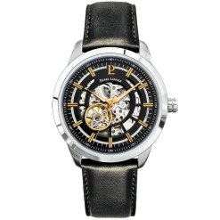 Montre Homme AUTOMATIC Cadran Noir Bracelet Cuir Noir