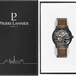 Montre Homme IMPACT Cadran Noir Bracelet Cuir Brun -Pierre Lannier Magasin De Vente 331G434 10 1000x1000 crop