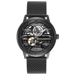 Montre Homme IMPACT Cadran Gris Bracelet Acier Milanais Noir