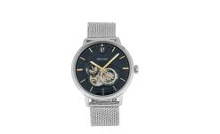 Montre Homme TRIO Cadran Noir Bracelet Acier Milanais Argenté -Pierre Lannier Magasin De Vente 334B131 ld 0000 812x497 1
