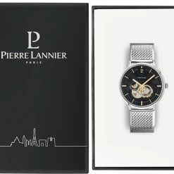 Montre Homme TRIO Cadran Noir Bracelet Acier Milanais Argenté -Pierre Lannier Magasin De Vente 334B131 10 1000x1000 crop