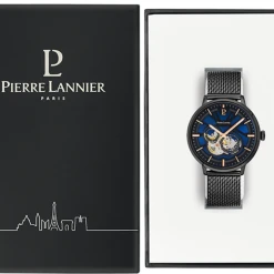 Montre Homme TRIO Cadran Bleu Bracelet Acier Milanais Noir -Pierre Lannier Magasin De Vente 335B469 10 1000x1000 crop