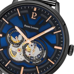 Montre Homme TRIO Cadran Bleu Bracelet Acier Milanais Noir -Pierre Lannier Magasin De Vente 335B469 6 1000x1000 crop