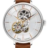 Montre Femme MELODIE Cadran Argenté Bracelet Cuir Brun -Pierre Lannier Magasin De Vente 348A624 1 1000x1000 crop