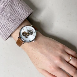 Montre Femme MELODIE Cadran Argenté Bracelet Cuir Brun -Pierre Lannier Magasin De Vente 348A624 2 1000x1000 crop