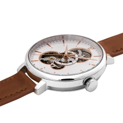 Montre Femme MELODIE Cadran Argenté Bracelet Cuir Brun -Pierre Lannier Magasin De Vente 348A624 4 1000x1000 crop