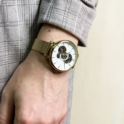 Montre Femme MELODIE Cadran Blanc Bracelet Acier Milanais Doré -Pierre Lannier Magasin De Vente 349A502 2 1000x1000 crop