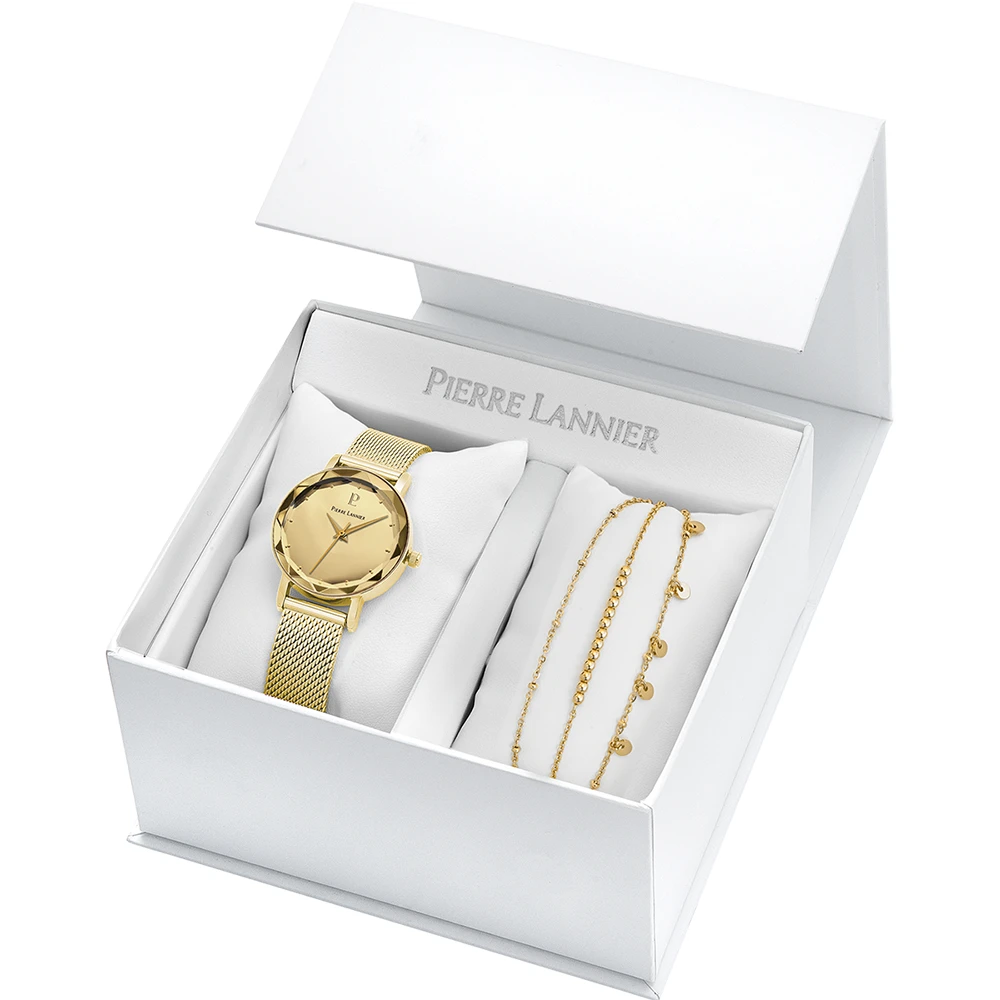 Coffret Femme MULTIPLES Cadran Doré Bracelet Acier Milanais Doré 3 Coffret Femme MULTIPLES Cadran Doré Bracelet Acier Milanais Doré