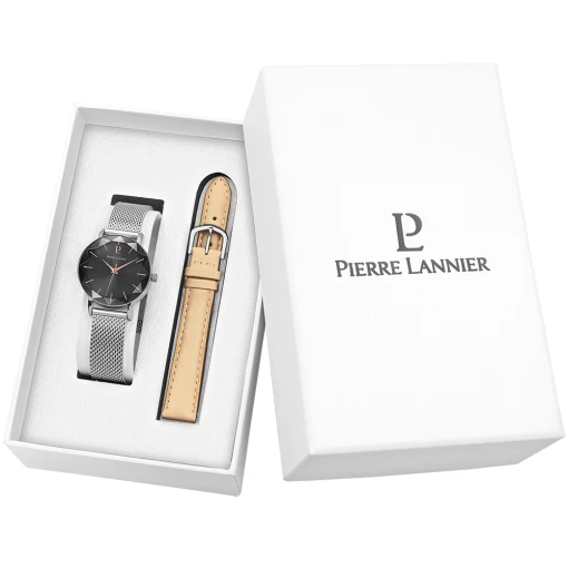 Coffret Femme MULTIPLES Cadran Gris Bracelet Acier Milanais Argenté -Pierre Lannier Magasin De Vente 363J688 0 1000x1000 crop
