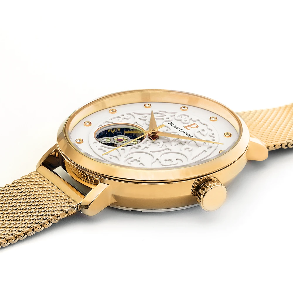 Coffret Femme EOLIA AUTOMATIC Cadran Blanc Bracelet Acier Milanais Doré 6 Coffret Femme EOLIA AUTOMATIC Cadran Blanc Bracelet Acier Milanais Doré – Image 4