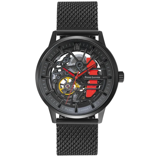 Montre Homme PADDOCK Cadran Noir Bracelet Acier Milanais Noir -Pierre Lannier Magasin De Vente 377D439 1 1000x1000 crop
