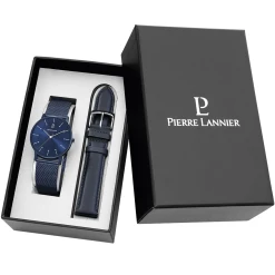 Coffret Homme CITYLINE Cadran Bleu Bracelet Cuir Bleu