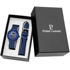 Coffret Homme RCS Cadran Bleu Bracelet Acier Milanais Bleu