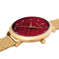 Montre Femme GRACE Cadran Framboise Bracelet Acier Milanais Doré -Pierre Lannier Magasin De Vente 472D552 4 1000x1000 crop