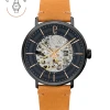 Montre Homme GAIUS Cadran Noir Bracelet Cuir Camel 2 Montre Homme GAIUS Cadran Noir Bracelet Cuir Camel -Pierre Lannier Magasin De Vente 474G434 exclu 1000x1000 crop
